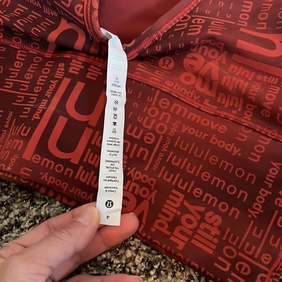 Lululemon Power Pivot Everlux Crop Tank Motif Orange Size 4 - Picture 5 of 6